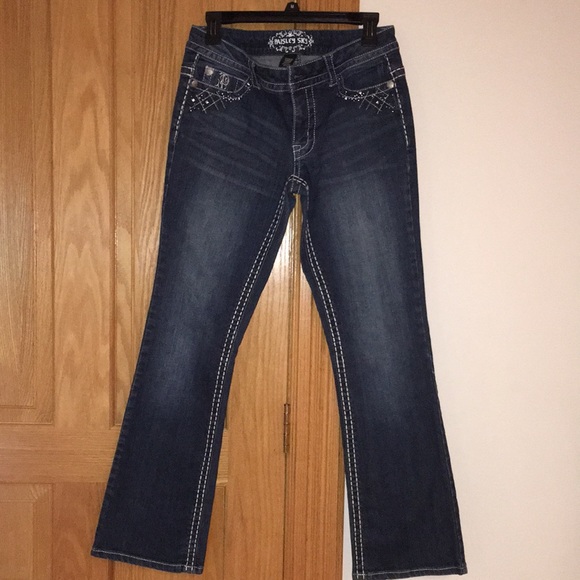 *** HOST PICK ** Paisley Sky dark blue denim jeans slim adult/junior girl size 8 - Picture 3 of 8